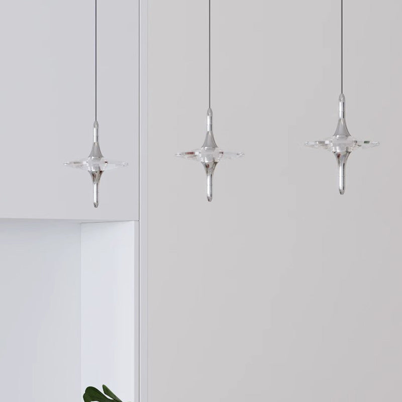 Moderne Einfachheit Kegel Metall Kristall LED Pendelleuchte für das Schlafzimmer 
