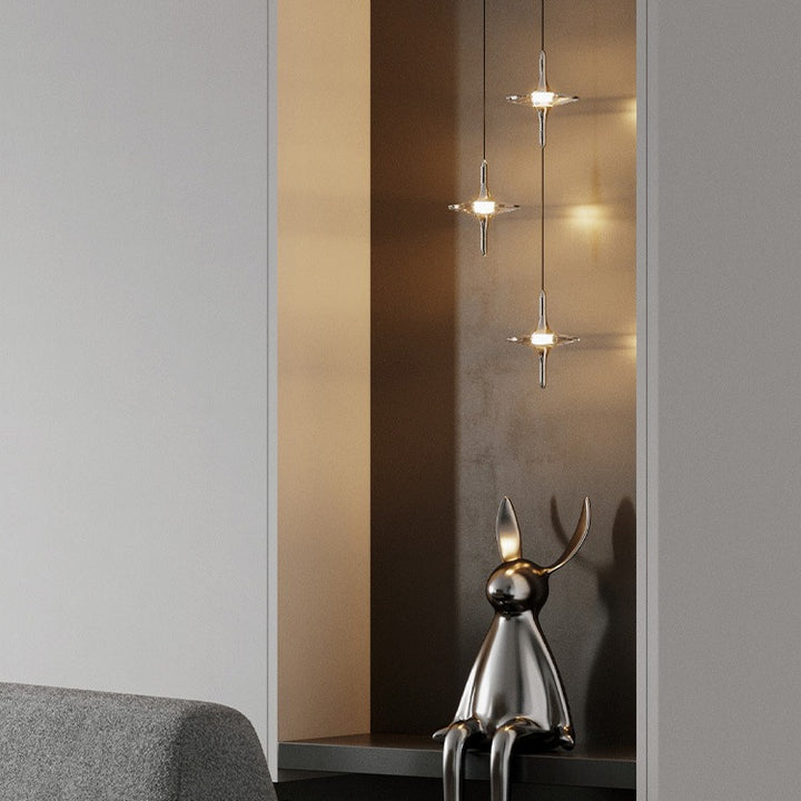 Moderne Einfachheit Kegel Metall Kristall LED Pendelleuchte für das Schlafzimmer 