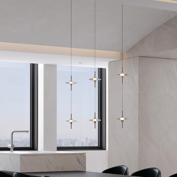 Moderne Einfachheit Kegel Metall Kristall LED Pendelleuchte für das Schlafzimmer 