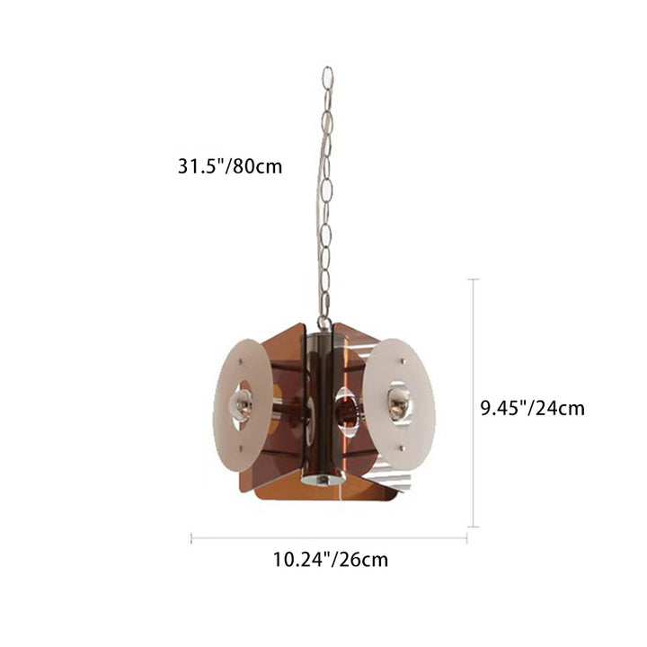 Suspension contemporaine nordique en métal acrylique à prisme à 3 lumières pour chambre 