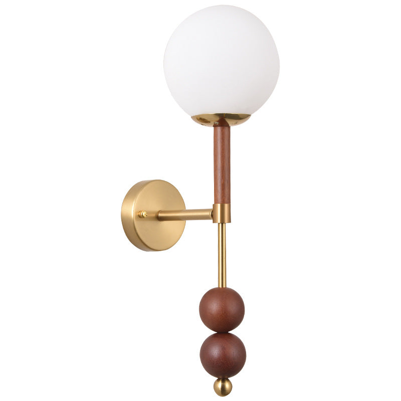 Traditionelle französische Globus Eisen Glas 1-Licht Wandleuchte für Schlafzimmer 
