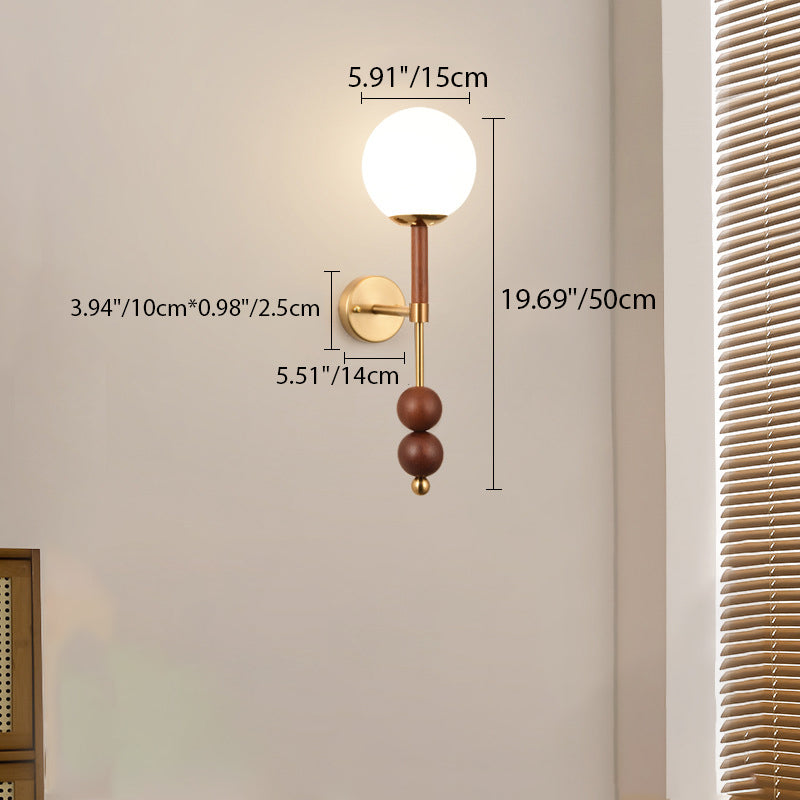 Traditionelle französische Globus Eisen Glas 1-Licht Wandleuchte für Schlafzimmer 