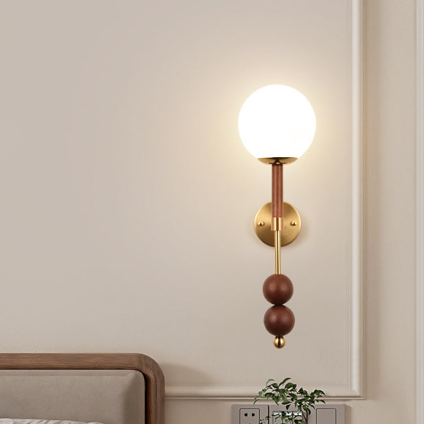 Traditionelle französische Globus Eisen Glas 1-Licht Wandleuchte für Schlafzimmer 
