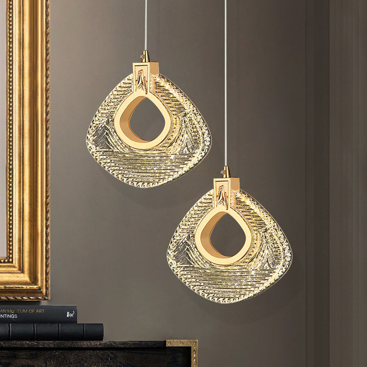 Lustre LED en acrylique métal aluminium diamant de luxe moderne pour chambre 