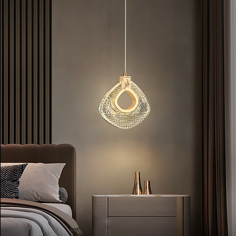 Lustre LED en acrylique métal aluminium diamant de luxe moderne pour chambre 