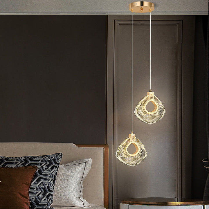 Lustre LED en acrylique métal aluminium diamant de luxe moderne pour chambre 