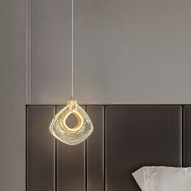 Lustre LED en acrylique métal aluminium diamant de luxe moderne pour chambre 