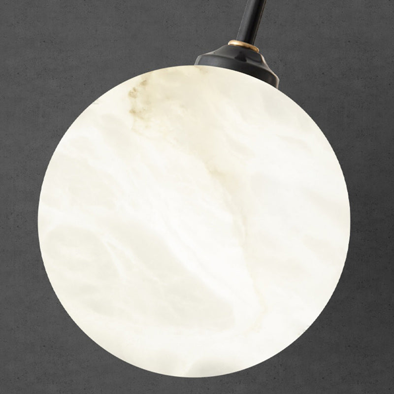 Sphère en marbre de cuivre simplicité moderne Lustre à 5 lumières pour le salon 