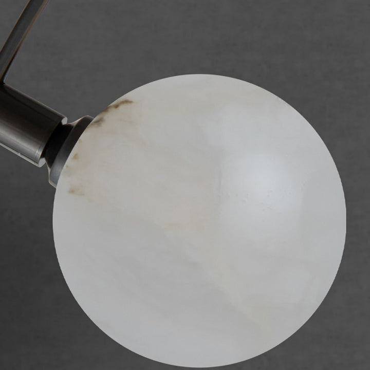 Sphère en marbre de cuivre simplicité moderne Lustre à 5 lumières pour le salon 