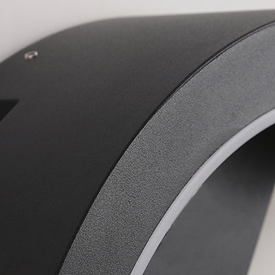 Lámpara de Aplique de Pared LED Impermeable de Aluminio Curvado y Plástico de Simplicidad Moderna para Patio Exterior 