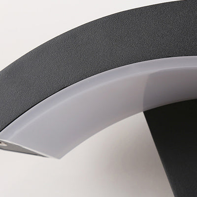 Lámpara de Aplique de Pared LED Impermeable de Aluminio Curvado y Plástico de Simplicidad Moderna para Patio Exterior 