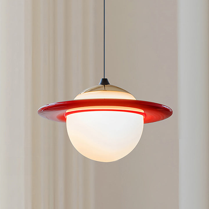 Suspension LED en verre résine acier au carbone créatif contemporain pour chambre 