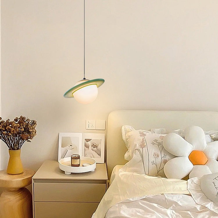 Suspension LED en verre résine acier au carbone créatif contemporain pour chambre 