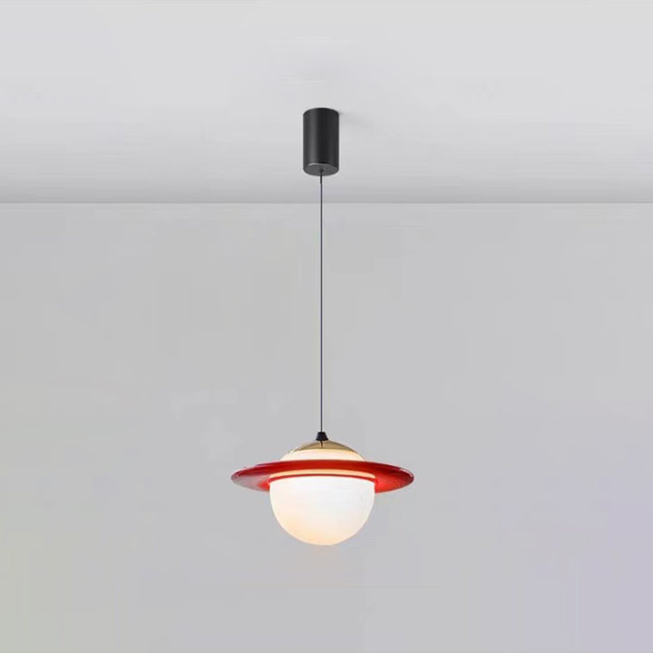 Suspension LED en verre résine acier au carbone créatif contemporain pour chambre 