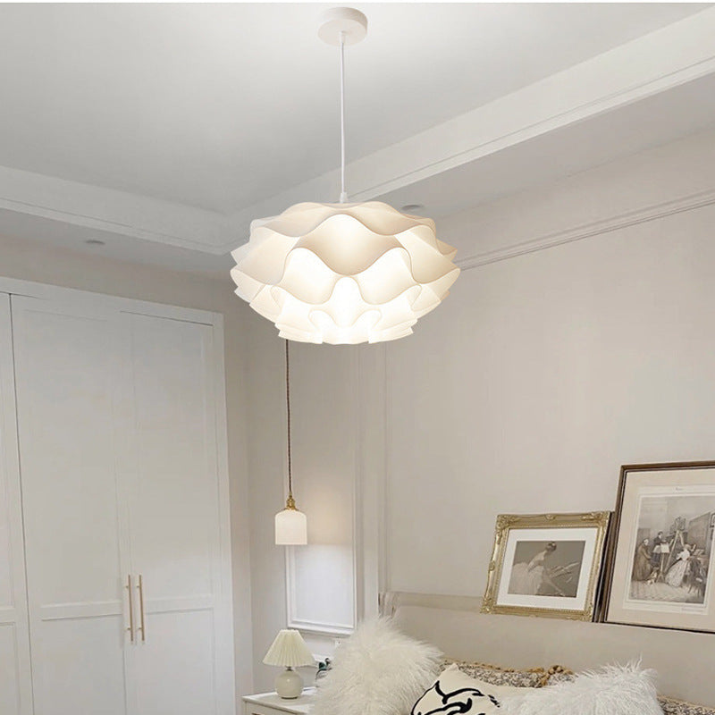 Esfera de flores creativa contemporánea de hierro acrílico con 1 luz colgante para dormitorio 