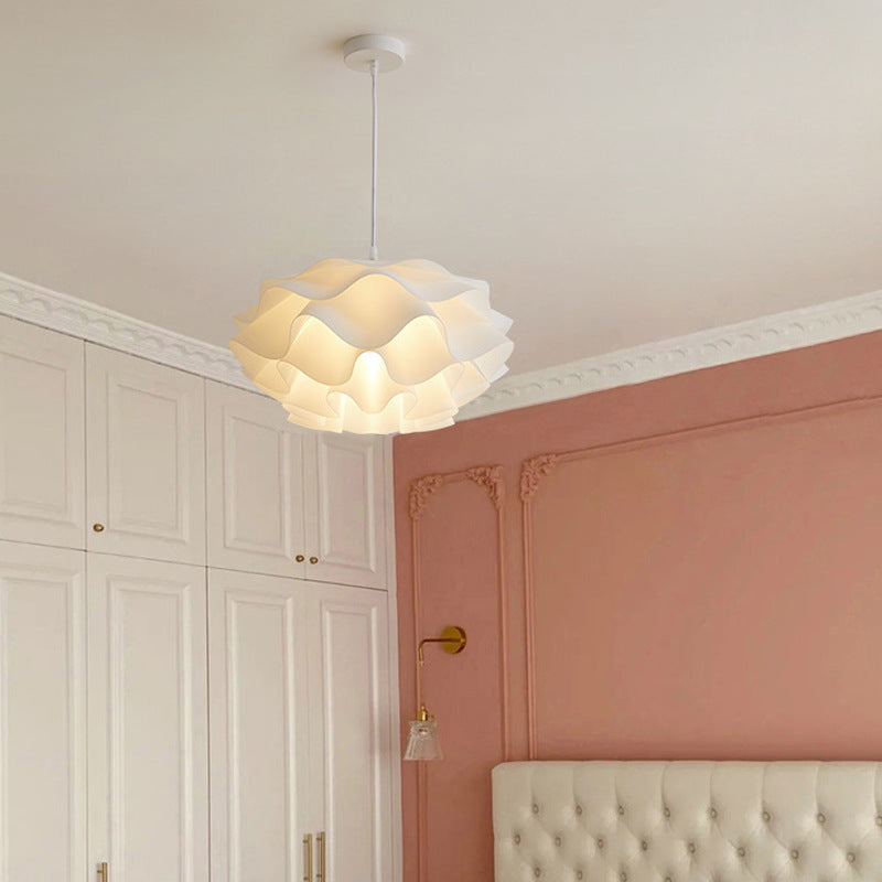 Esfera de flores creativa contemporánea de hierro acrílico con 1 luz colgante para dormitorio 