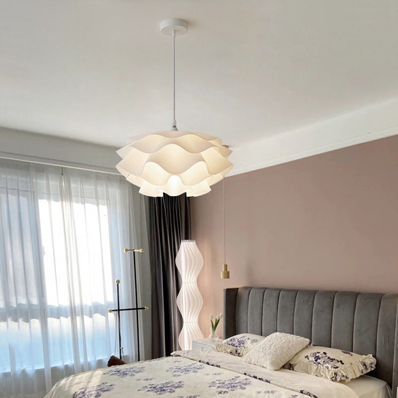 Esfera de flores creativa contemporánea de hierro acrílico con 1 luz colgante para dormitorio 