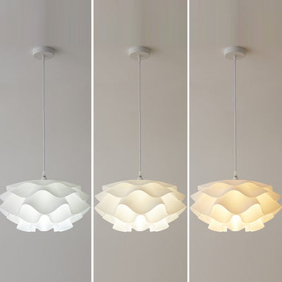Esfera de flores creativa contemporánea de hierro acrílico con 1 luz colgante para dormitorio 