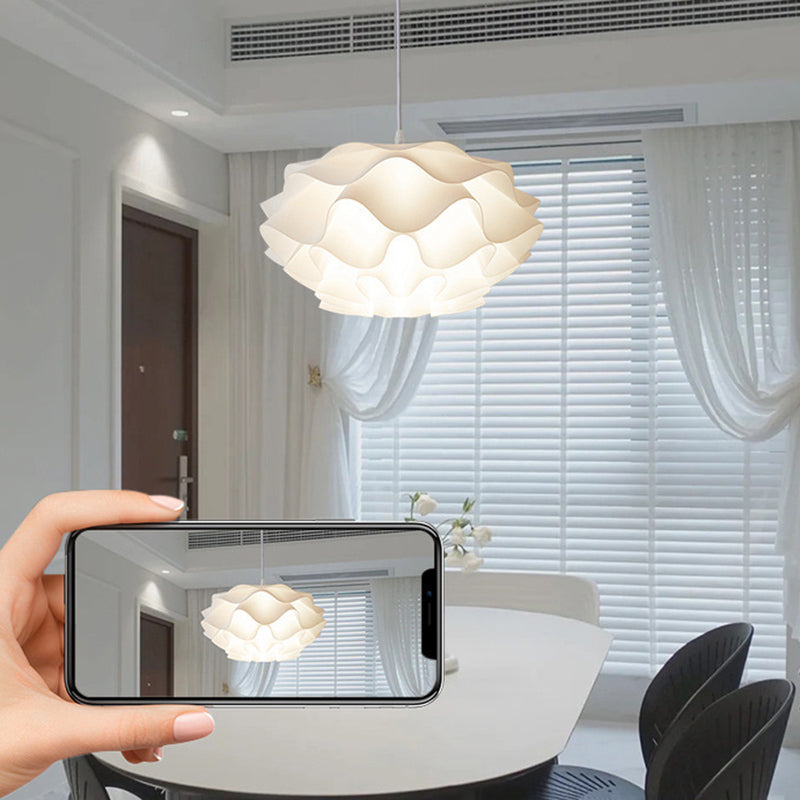 Esfera de flores creativa contemporánea de hierro acrílico con 1 luz colgante para dormitorio 
