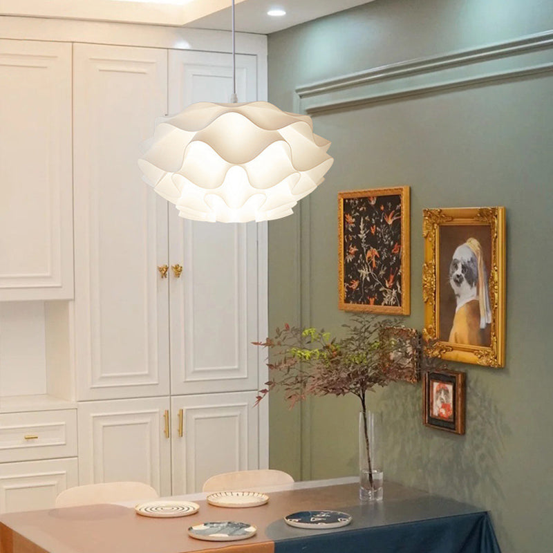 Esfera de flores creativa contemporánea de hierro acrílico con 1 luz colgante para dormitorio 
