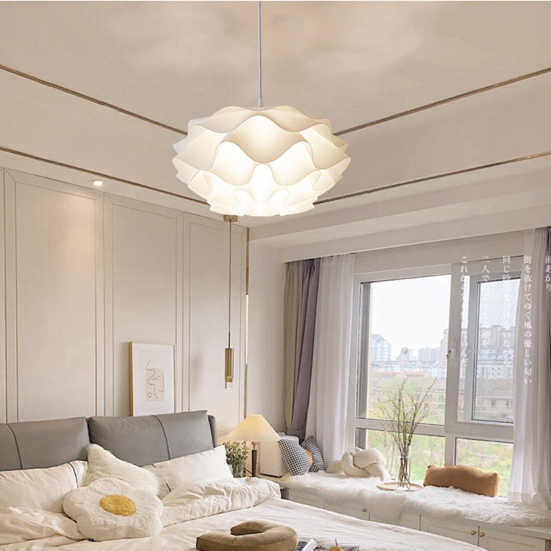 Esfera de flores creativa contemporánea de hierro acrílico con 1 luz colgante para dormitorio 
