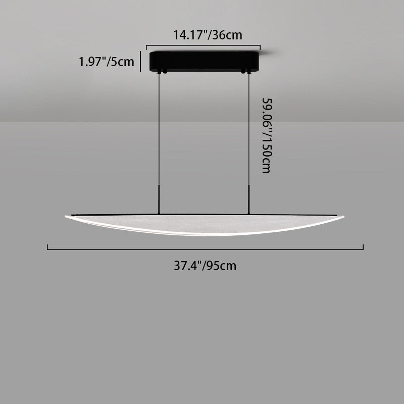 Moderne Einfachheit Oval Eisen Aluminium Acryl LED Kronleuchter Insel Licht für Esszimmer 