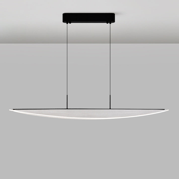 Moderne Einfachheit Oval Eisen Aluminium Acryl LED Kronleuchter Insel Licht für Esszimmer 