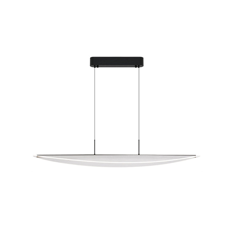 Moderne Einfachheit Oval Eisen Aluminium Acryl LED Kronleuchter Insel Licht für Esszimmer 