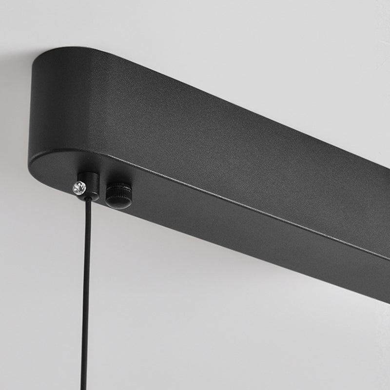 Moderne Einfachheit Oval Eisen Aluminium Acryl LED Kronleuchter Insel Licht für Esszimmer 