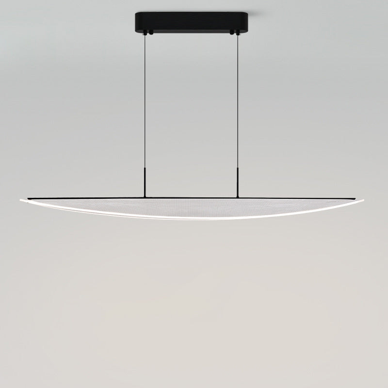 Moderne Einfachheit Oval Eisen Aluminium Acryl LED Kronleuchter Insel Licht für Esszimmer 