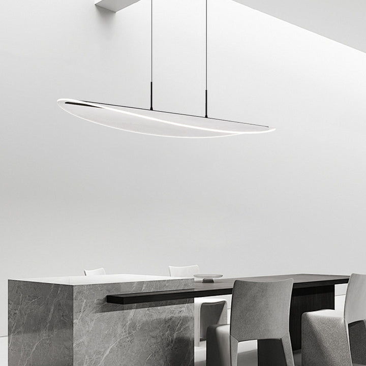Moderne Einfachheit Oval Eisen Aluminium Acryl LED Kronleuchter Insel Licht für Esszimmer 