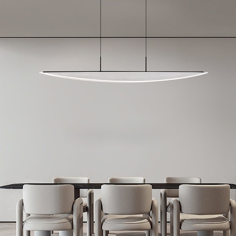 Moderne Einfachheit Oval Eisen Aluminium Acryl LED Kronleuchter Insel Licht für Esszimmer 