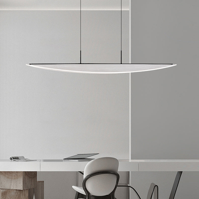 Moderne Einfachheit Oval Eisen Aluminium Acryl LED Kronleuchter Insel Licht für Esszimmer 