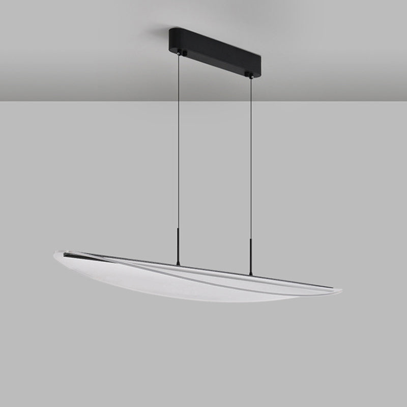 Moderne Einfachheit Oval Eisen Aluminium Acryl LED Kronleuchter Insel Licht für Esszimmer 