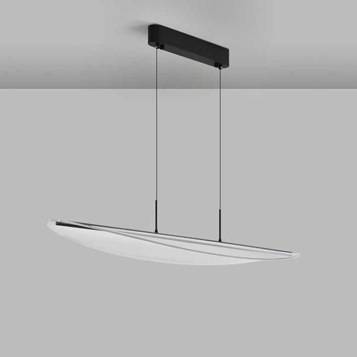 Moderne Einfachheit Oval Eisen Aluminium Acryl LED Kronleuchter Insel Licht für Esszimmer 