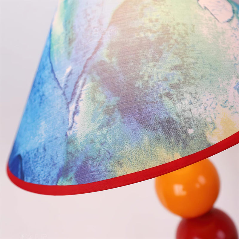 Lampe de table 1 lumière en tissu de fer contemporain cône frustum nordique pour chambre 