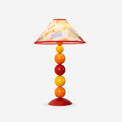 Lampe de table 1 lumière en tissu de fer contemporain cône frustum nordique pour chambre 