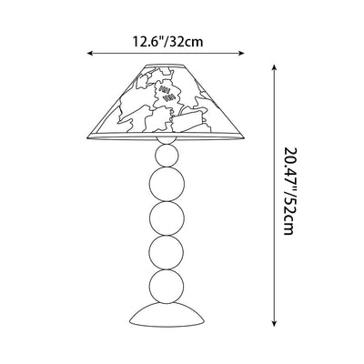 Lampe de table 1 lumière en tissu de fer contemporain cône frustum nordique pour chambre 