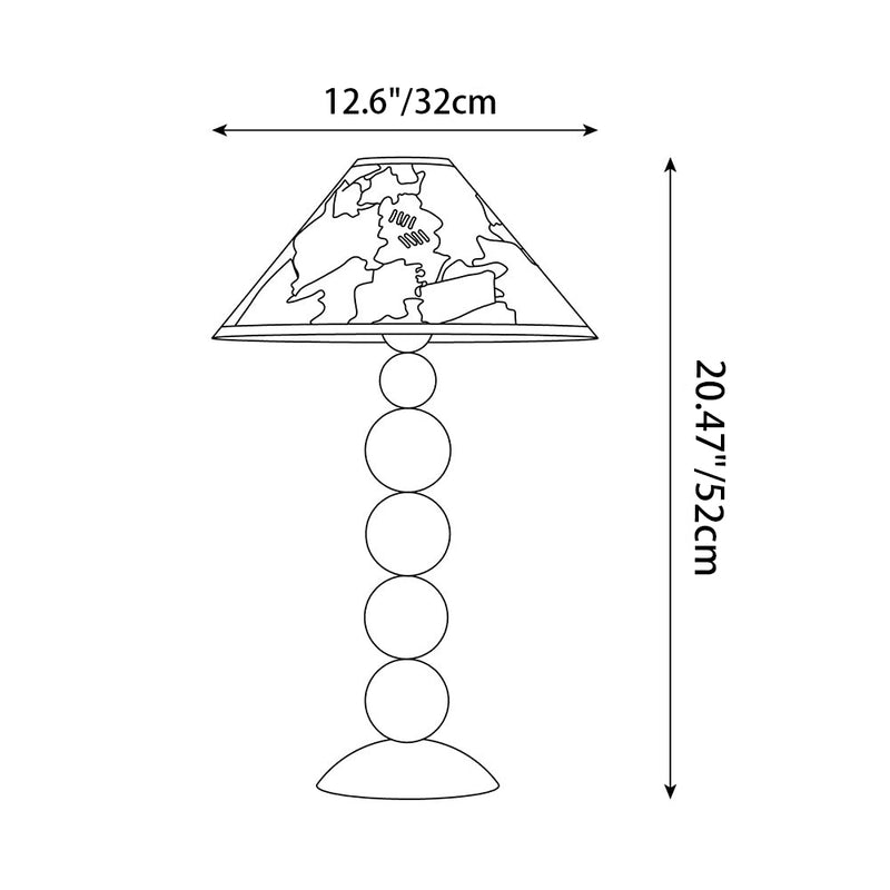 Lampe de table 1 lumière en tissu de fer contemporain cône frustum nordique pour chambre 