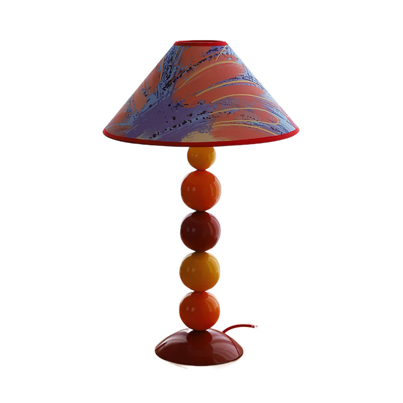 Lampe de table 1 lumière en tissu de fer contemporain cône frustum nordique pour chambre 