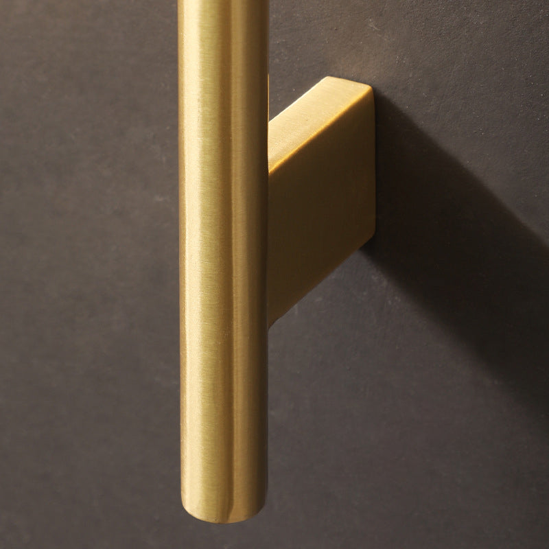 Modern Art Deco Brass Wall Sconce with Waterdrop Crystal Center