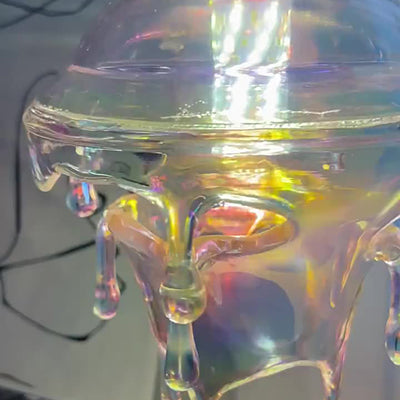 Lampe de table contemporaine créative en résine goutte d'eau et métal cuivre à 1 lumière pour chambre 