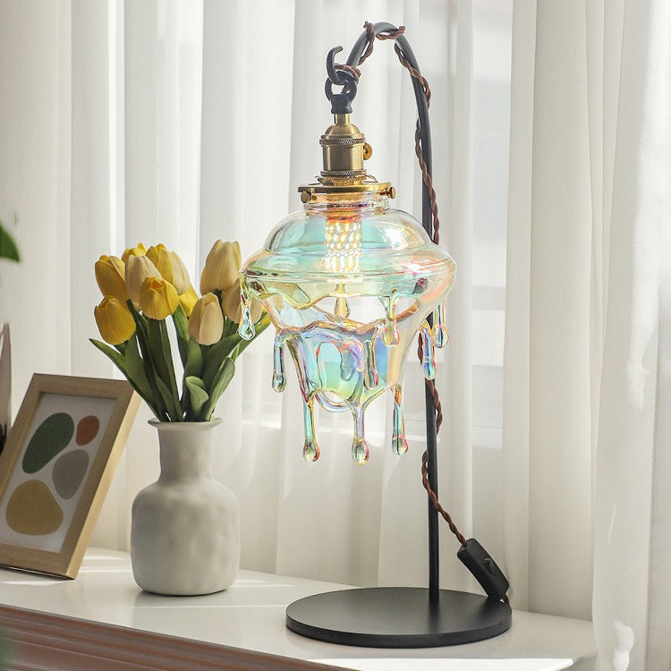 Lampe de table contemporaine créative en résine goutte d&