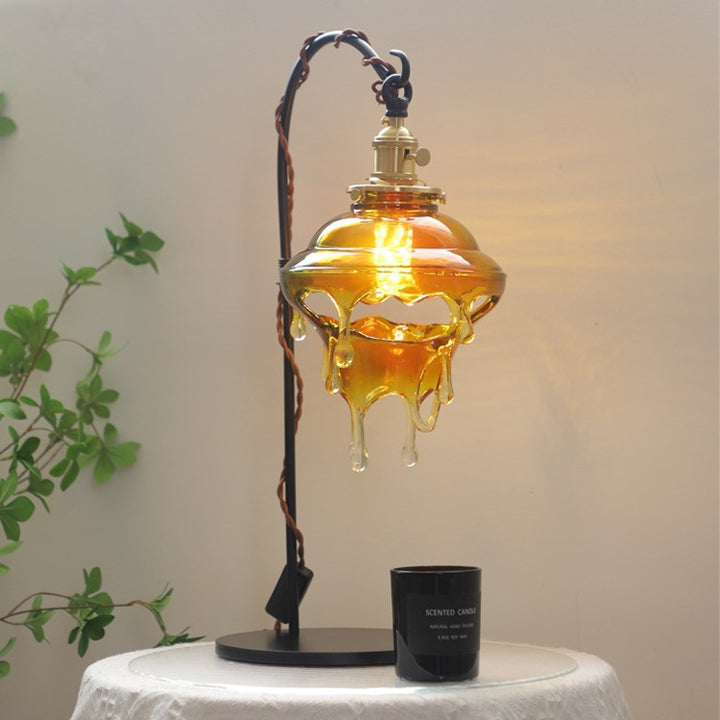 Lampe de table contemporaine créative en résine goutte d&