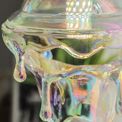 Lampe de table contemporaine créative en résine goutte d'eau et métal cuivre à 1 lumière pour chambre 