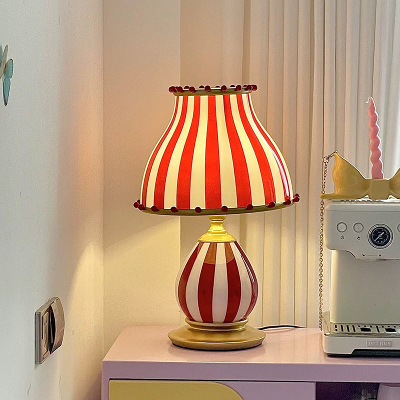 Lampe de table à 1 lumière en résine et verre de dôme de cirque vintage traditionnel pour chambre 