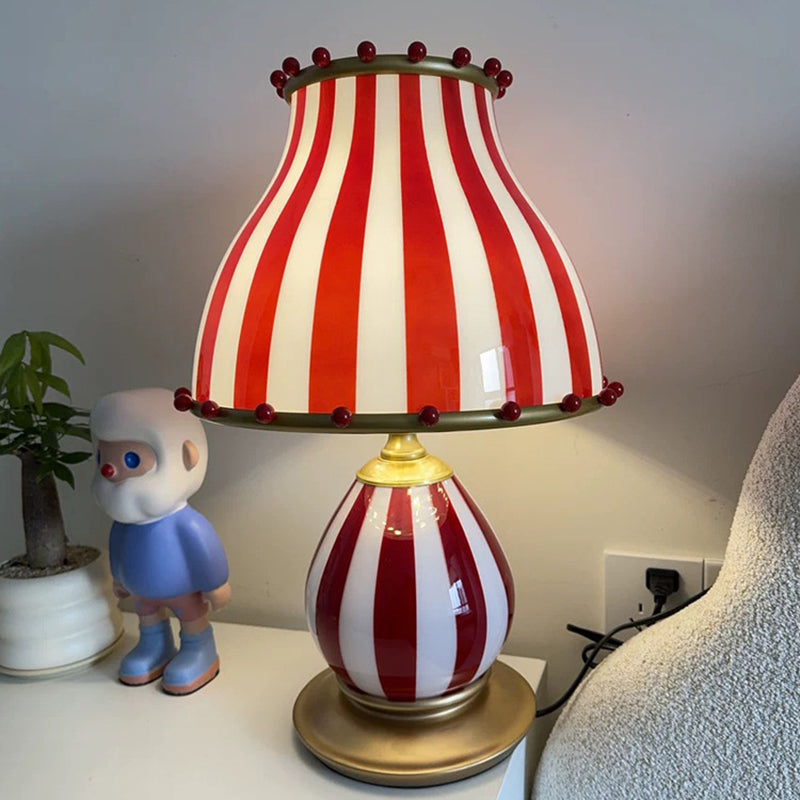 Lampe de table à 1 lumière en résine et verre de dôme de cirque vintage traditionnel pour chambre 