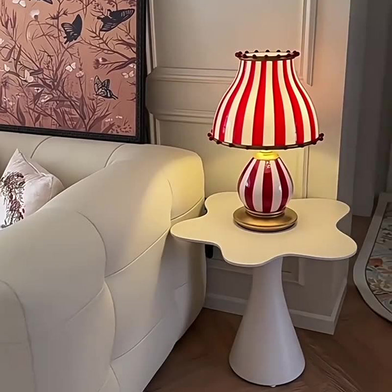 Lampe de table à 1 lumière en résine et verre de dôme de cirque vintage traditionnel pour chambre 