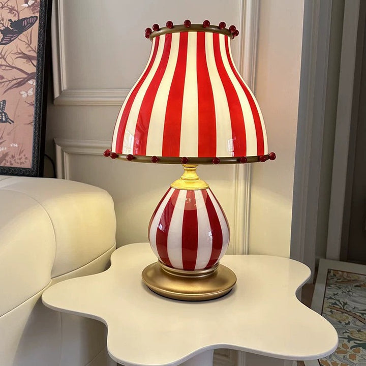 Lampe de table à 1 lumière en résine et verre de dôme de cirque vintage traditionnel pour chambre 