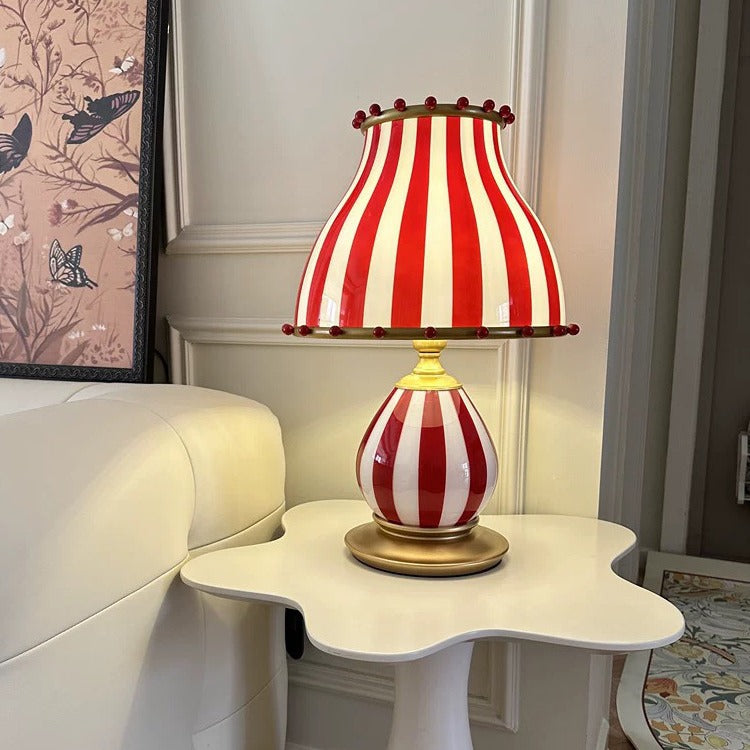 Lampe de table à 1 lumière en résine et verre de dôme de cirque vintage traditionnel pour chambre 